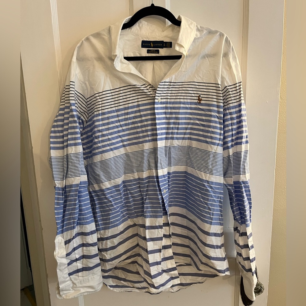 Polo Ralph Lauren L/S Colorblock Oxford Button Down -  Size XL - Slim Fit